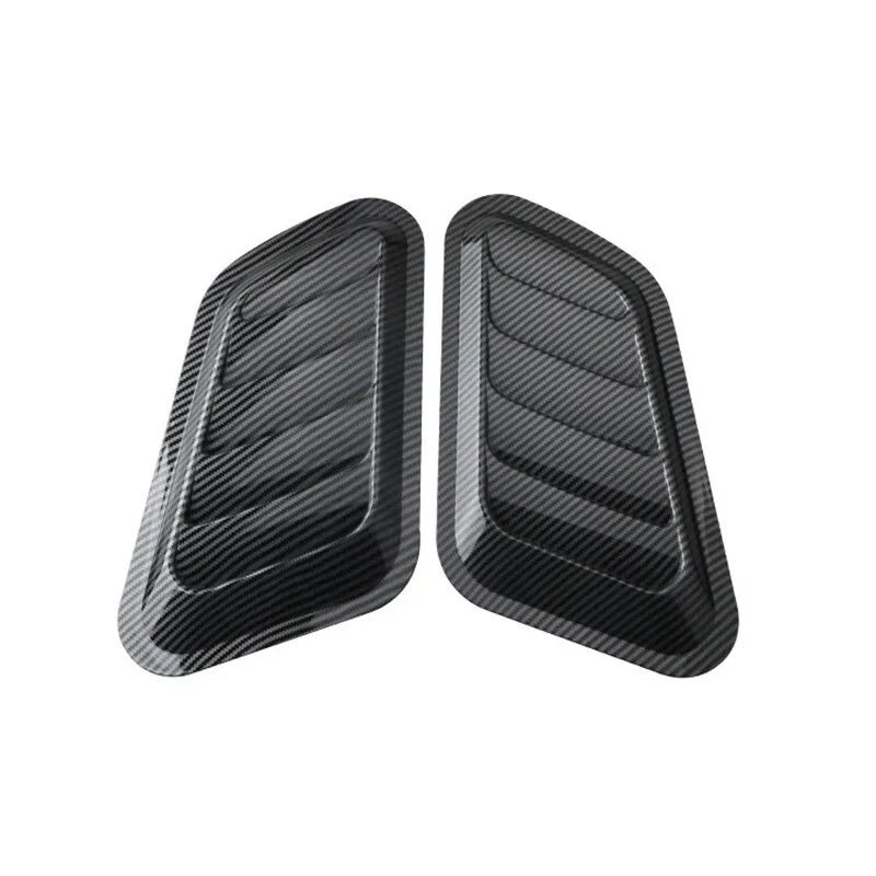 2 peças de fibra de carbono capô afinação carro entrada fluxo de ar decoração capô colher adesivo - Imagem 4 de 4