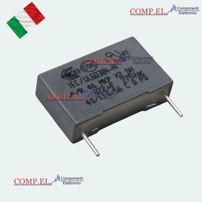 Condensatore In Poliestere 33nF 275Vac X2 Passo 15mm 20