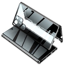 Metal Bumper Magnetic Privacy Glass Case Cover For Samsung Galaxy S22 Ultra