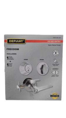 Defiant Satin Nickel Single Cylinder Freedom Combo Pack 32MEX2D1B