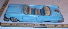 1959 CHRYSLER IMPERIAL TIN FRICTION TOY CAR BANDAI OF JAPAN IN BLUE FOR PARTS