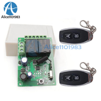 DC6-24V 433Mhz Wireless 2CH Universal Remote Control Switch For Garage Door