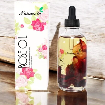 NATURA'LE 120ml Rose Oils Face Skin Care Body Massage Moisturises Dry Skin w/ Rose Petals