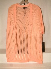 1029 GORGEOUS OPEN WEAVE CARDIGAN/SHRUG FROM ABSOLUTELY FAMOUS, SM, 38" BUST