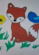 G.A.Titan Acrylic Painting IMPRESSIONISM Fox Whimsical Animals 