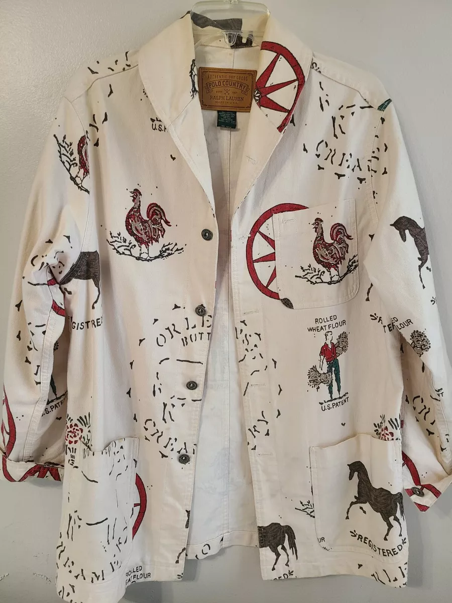 VTG Ralph Lauren Polo Country Western Blazer Jacket Rancher Farm Cowboy Womens M