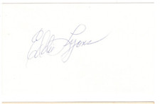 Eddie Lyons Signed Index Card / Autographed MLB Baseball Washington Senators