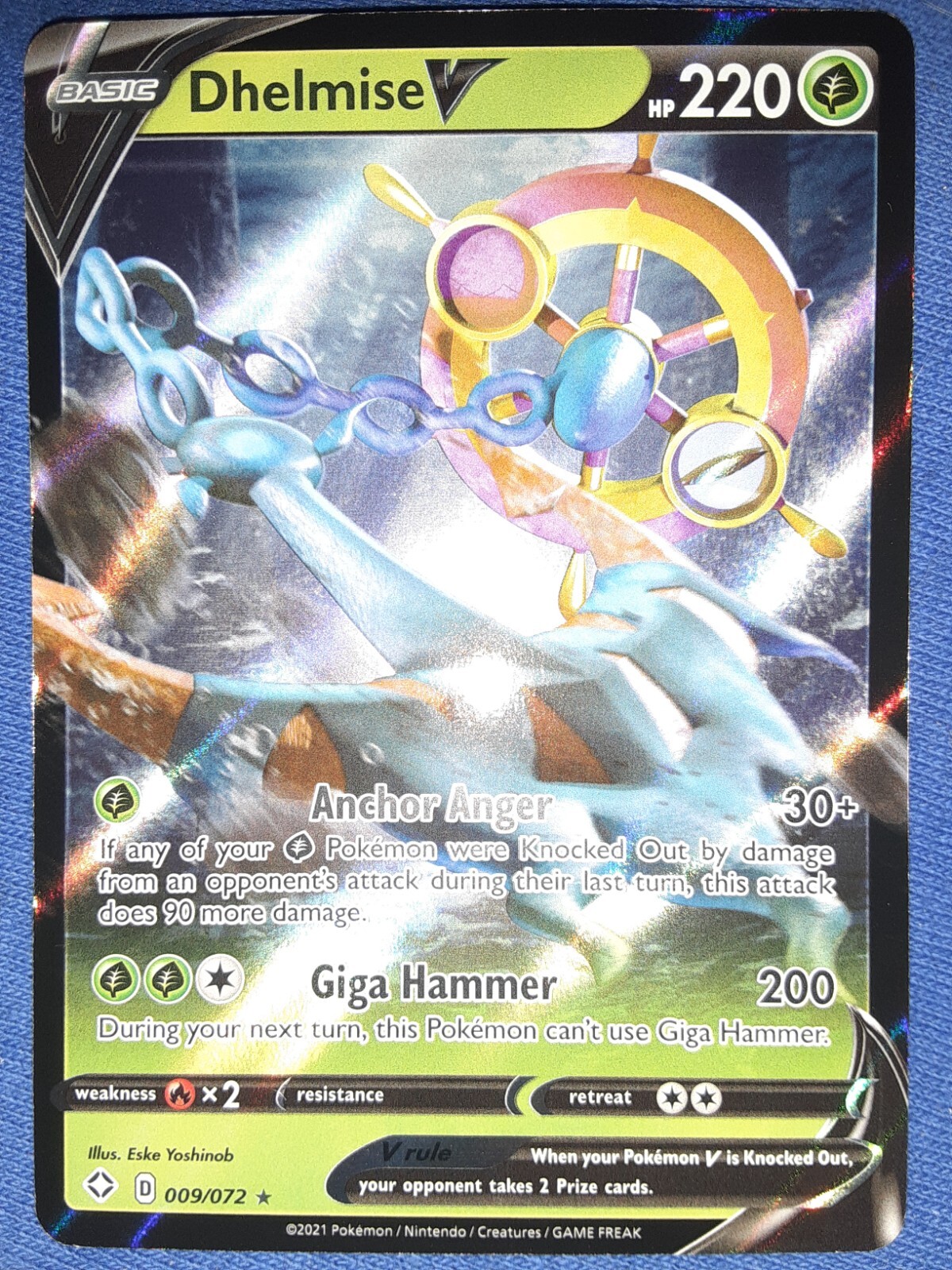 Pokémon TCG Dhelmise V Shining Fates 009/072 Holo Ultra Rare