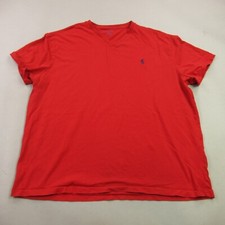 Polo Ralph Lauren Shirt Mens XL Short Sleeve V Neck Classic Fit Casual Red