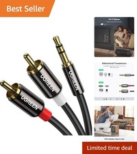 3.5mm Male to RCA Male Cable 6.6FT - Exceptional Sound, Tangle-Free Design