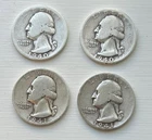 4 pcs  1940-S - 1941-S Washington Silver Quarter Dollars Coins  90%