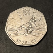 London Olympic 2012 50p Coin - WRESTLING