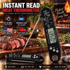 Digital Meat Thermometer Instant Read Waterproof for Grilling BBQ Kitchen