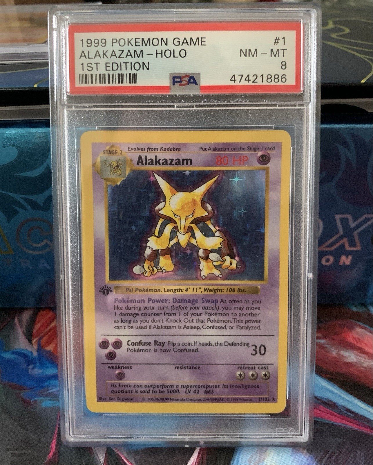 Alakazam 001/102 Base Set (Shadowless) Holo