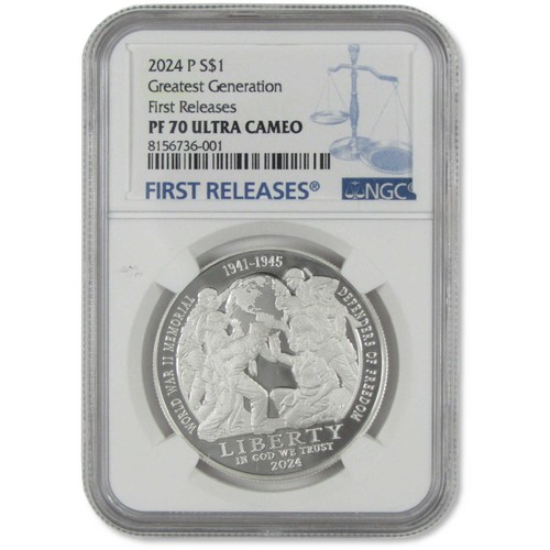 2024 P Greatest Generation Commemorative Silver Dollar PF 70 UCAM NGC