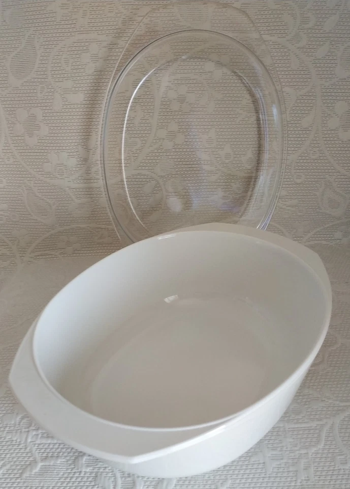 PLAT à FOUR - COCOTTE Ovale - Possibilité 2 plats - Verre pyrex - Dim 33x27cm - Photo 4/4
