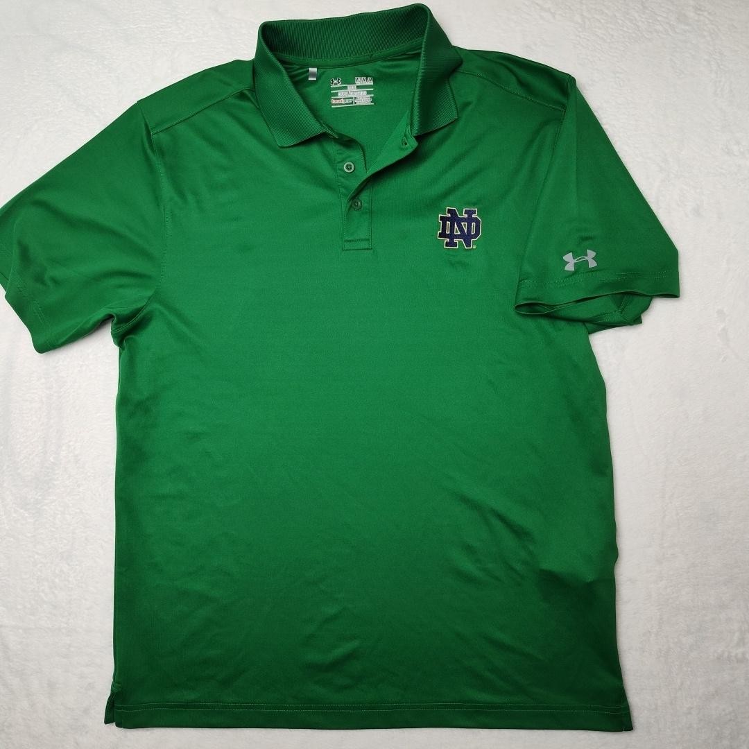 Notre Dame Fighting Irish Shirt Mens Medium Green NCAA Football Under Armour thumbnail 2