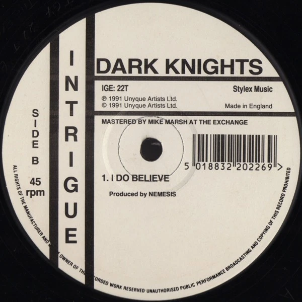 RARE MAXI 12" Dark Knights Piece Of Mind  Intrigue UK 22T DEEP HOUSE breakbeat - Photo 2/2