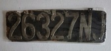 New Jersey 1906 License Plate #26327 All Original Leather   Antique