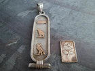 Solid Silver & Gold Egyptian Pendant + 1g Silver Bullion Bar