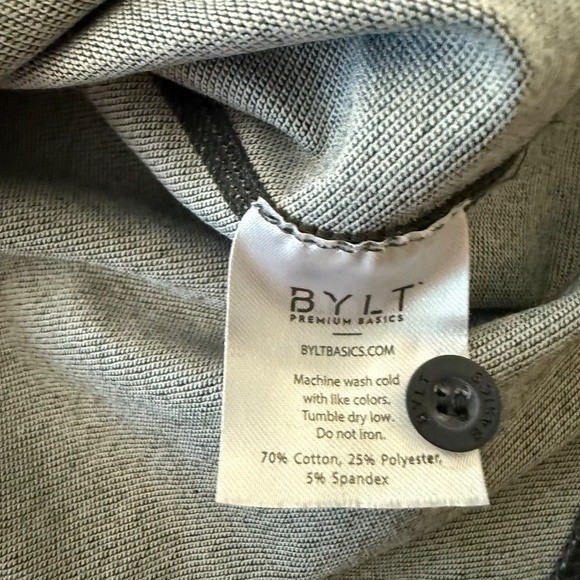 BYLT Premium Drop Cut LUX Dark Gray Performance Casual Polo Mens LARGE