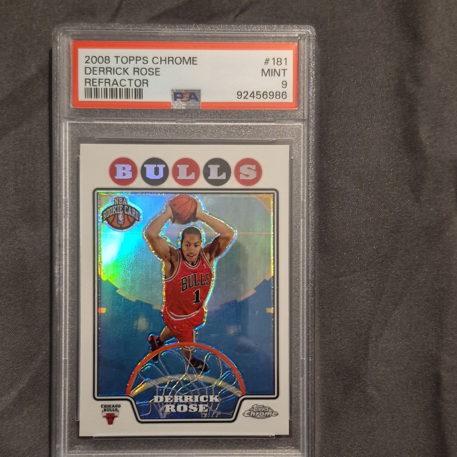 Topps Chrome Derrick Rose Refractor Rookie #181 PSA 9 2008-09 Chicago Bulls