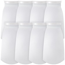 Jecery 8 Pcs 7 Inch Aquarium Filter Socks, 200 &mu;m Ring 7 x 16 inches, white