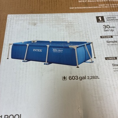 Intex 8.5'x26'' Rectangular Frame Above Ground Backyard Swimming Pool