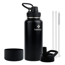 32 oz Powder Coated Double Wall Vacuum Insulated Sports Water Bottle, 18/8 St...