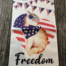 Garden Flag Cat Freedom USA Poly Double Sided 4th Of July Kitten Cat Lady Gift
