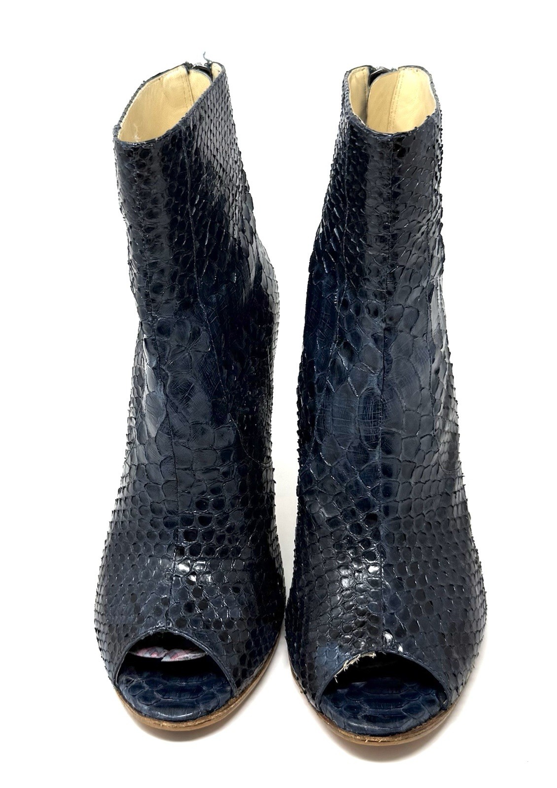 Alexandre Birman Navy Blue Python Snakeskin Leath… - image 5