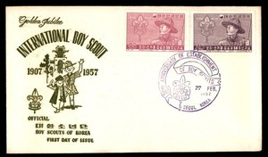 Mayfairstamps Korea FDC 1957 dual boy scouts golden jubilee First Day Cover cca_