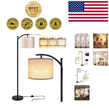 Elegant Industrial Floor Lamp with 3 Color Temperatures  Beige Shade - 61.22"