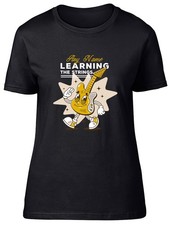 Personalised Learning the Strings Guitar Lover Womens T-Shirt Ladies Gift Tee
