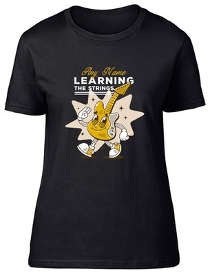 Personalisiertes Damen-T-Shirt Saiten lernen Gitarrenliebhaber Geschenk Shirt