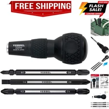 BALL GRIP 1/4" Hex. Bit Interchangeable Screwdriver Bit 3PC. +1, +3 / +2, -6 ...