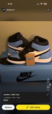 Air Jordan 1 Retro High OG UNC Toe Mens 11 US