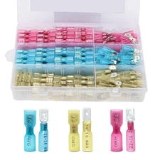 220Pcs Heat Shrink Spade Wire Connectors Waterproof Crimp Terminals Solder Sea