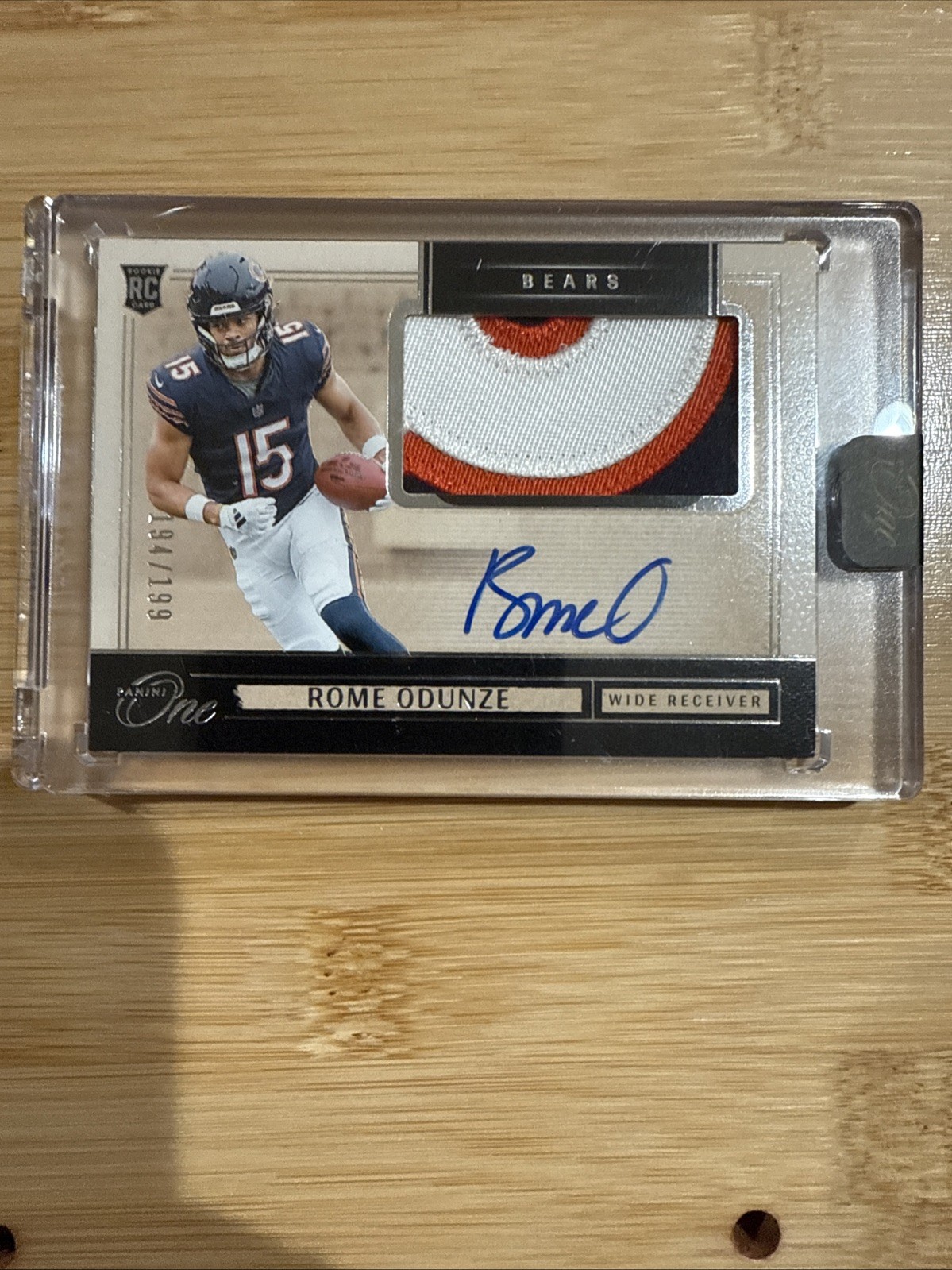 2024 Panini One - Rookie Patch Autographs Rome Odunze /199 (AU, MEM, RC) Bears