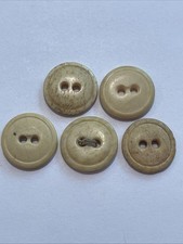 5 Antique bone Buttons Fantastic Lot 2 Hole Approx 3/4&rdquo;