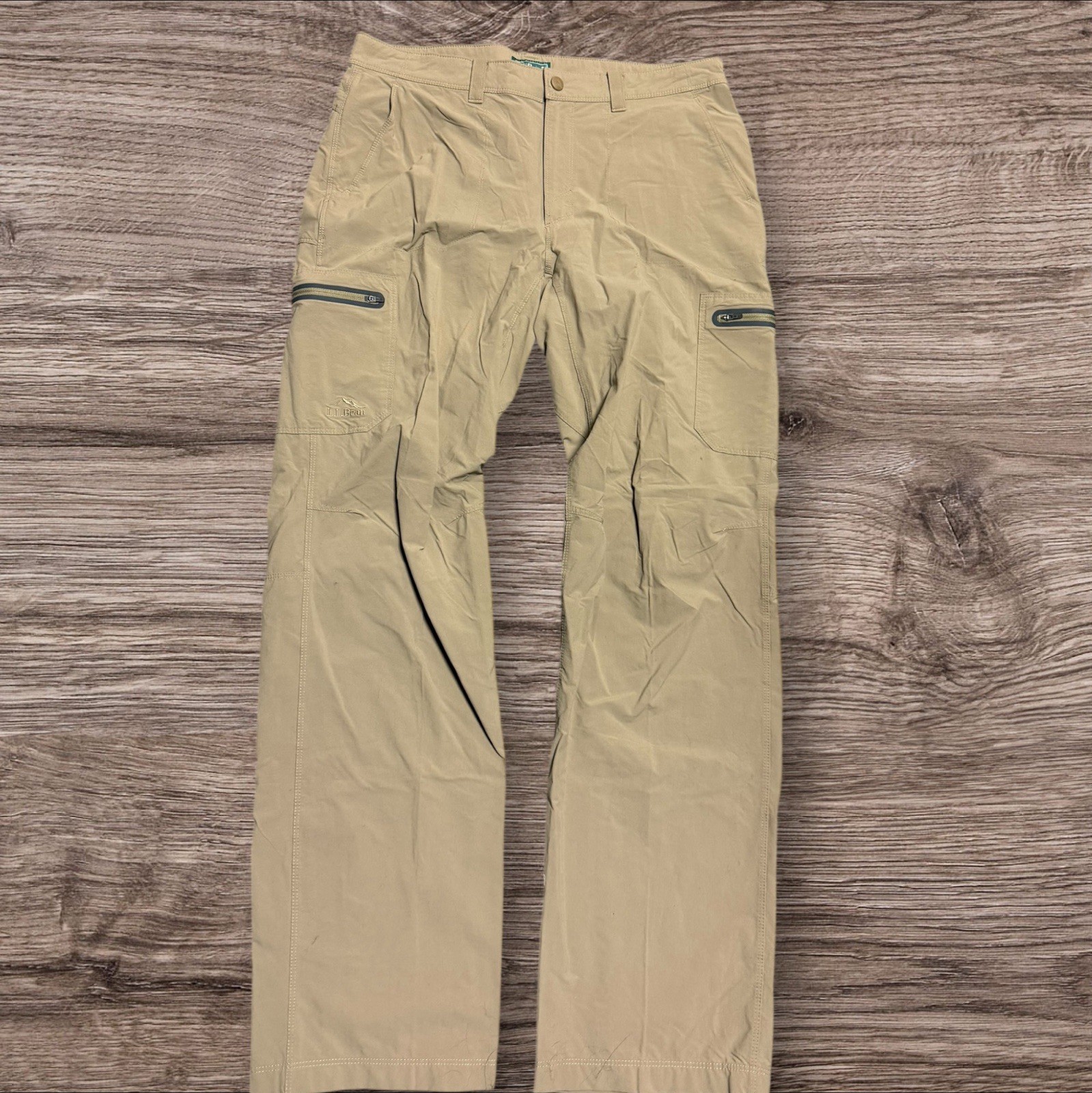 LL Bean Pants Mens Cresta Hiking Nylon Stretch Cargo Pocket Gorpcore Size 34x34