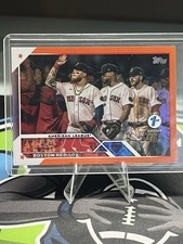 2023 Topps Series 1 1st Edition Orange Foil Boston Red Sox Team Card /75 