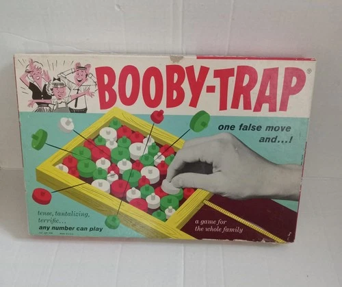 BOOBY-TRAP 1960s Wood PARKER BROTHERS Game COMPLETE VTG Board Table Top  VG