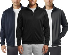 New Tek Gear Men's Lightweight Tricot Full-Zip Track Warm-Up Athletic Jacket