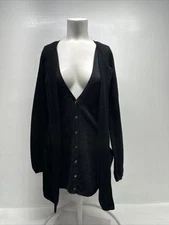 Elizabeth & James Cardigan Sweater Knit Button Down Cashmere Alpaca Black XS