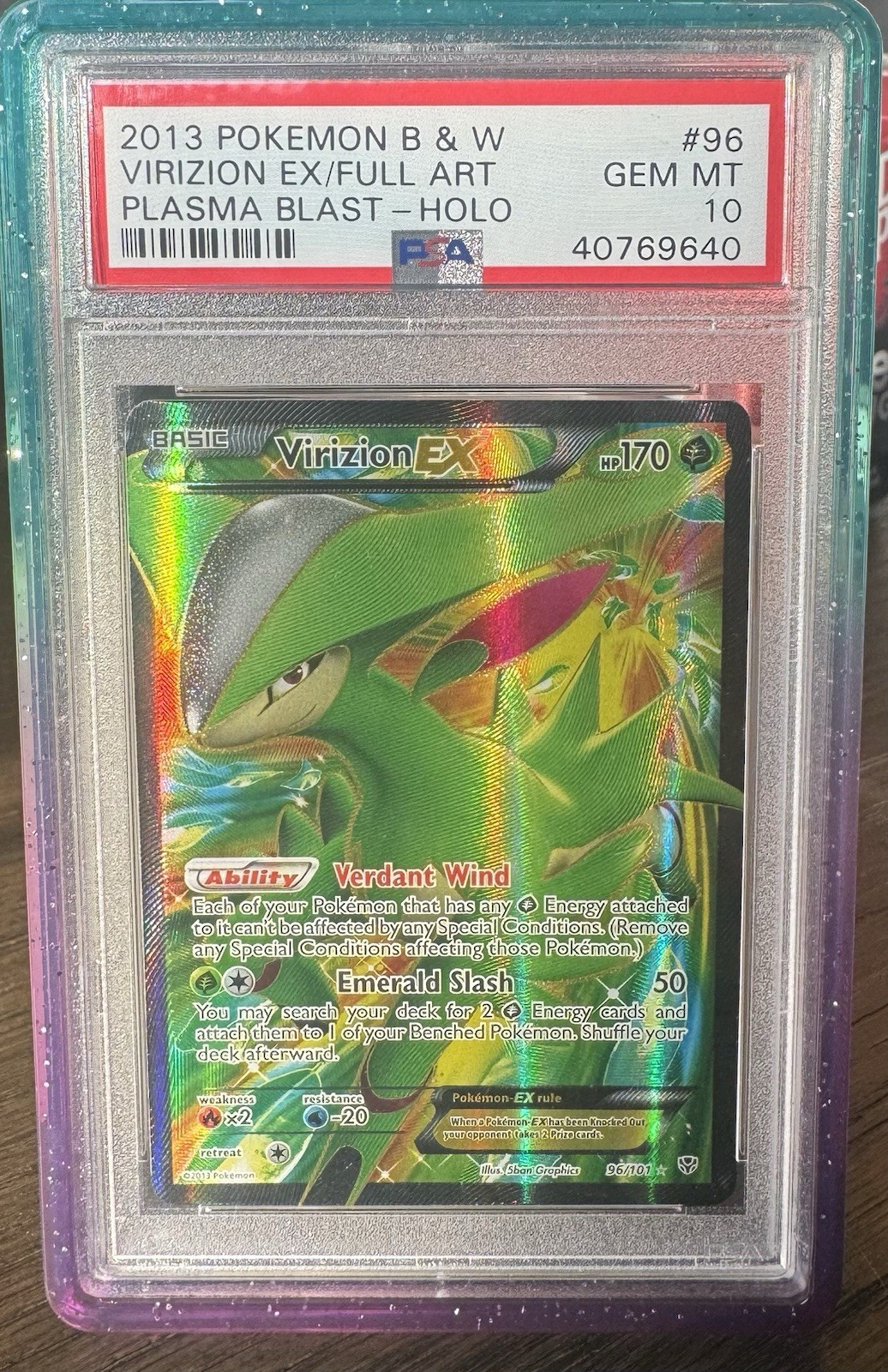 2013 Virizion EX 96 Plasma Blast Holo PSA 10 POP 18