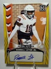 Darrell Luter Jr 2023 Leaf Draft Yellow/Gold Auto San Francisco 49ers
