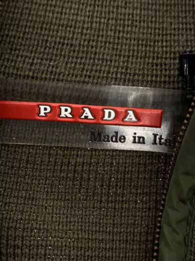 PRADA/Half-Zip Knit Sweater (Lightweight)/Size 48/Wool/KHK thumbnail 3