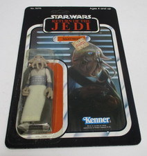 UNPUNCHED 1983 STAR WARS Jedi Figure SQUID HEAD 77 Back MOC SW99