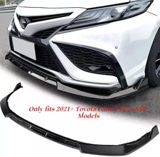 For 2021-2024 Toyota Camry SE XSE Front Bumper Lip Splitter Spoiler Gloss Black